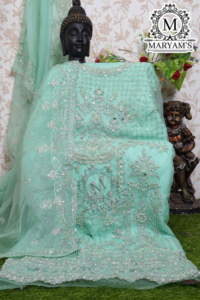 Maryams 165 Heavy Organza Embroidery Pakistani Salwar Suits Wholesalers In Delhi
